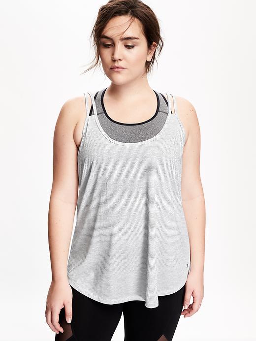 Image number 4 showing, Go-Dry Cross Back Plus-Size Tank