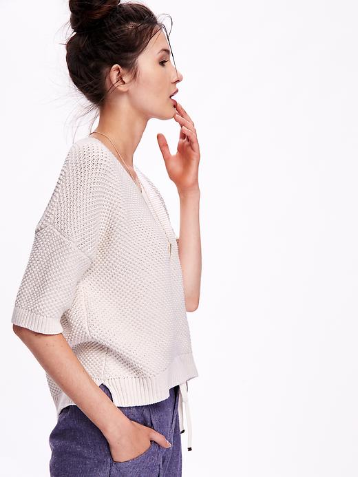 Image number 4 showing, Chunky Knit Kimono-Sleeve Sweater for Women