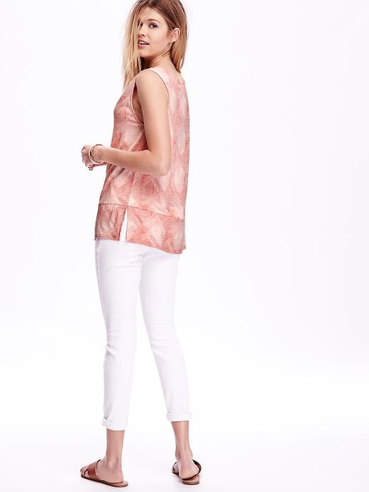 Image number 2 showing, Relaxed Split Hem Printed Top for Women