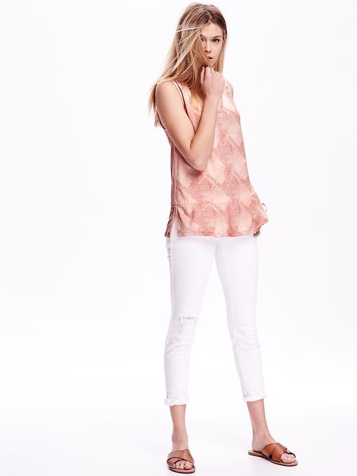Image number 3 showing, Relaxed Split Hem Printed Top for Women