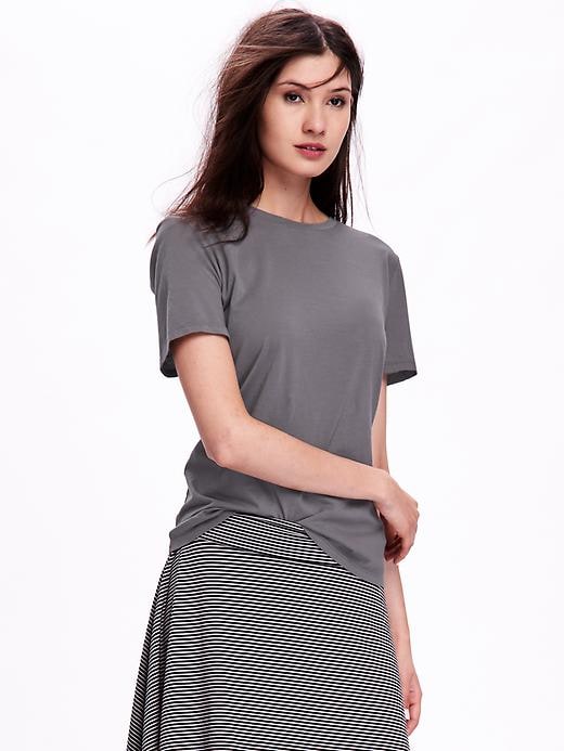 Image number 1 showing, Relaxed Crew-Neck Tee for Women