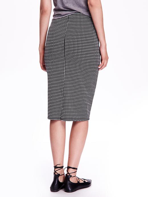 View large product image 2 of 2. Jacquard-Patterned Midi Pencil Skirt