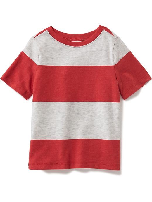 View large product image 1 of 1. Striped Short-Sleeve Crew for Toddler