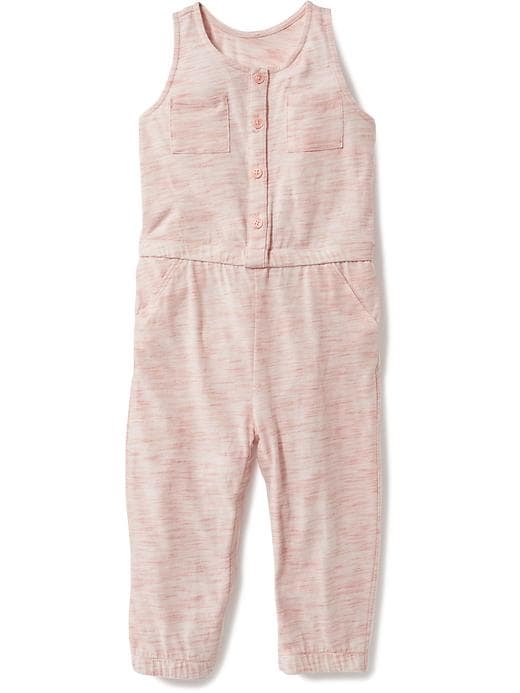 View large product image 1 of 1. Space-Dye Sleeveless Jumpsuit for Baby