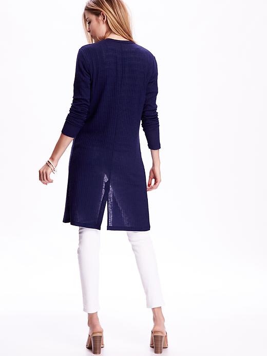 Image number 2 showing, Long Rib-Knit Cardi for Women