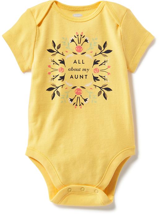 View large product image 1 of 1. Envelope-Neck Graphic Bodysuit for Baby
