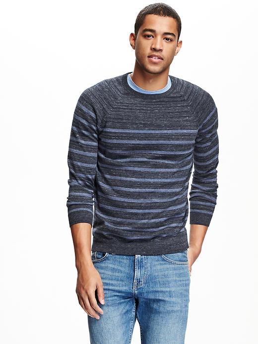 View large product image 1 of 1. Striped Crew-Neck Sweater