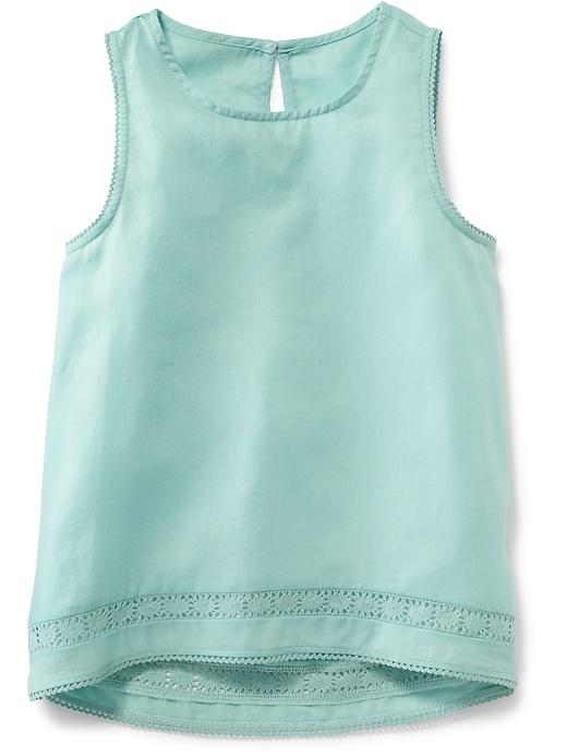 View large product image 1 of 1. Sleeveless Hi-Lo Crepe Tank for Girls