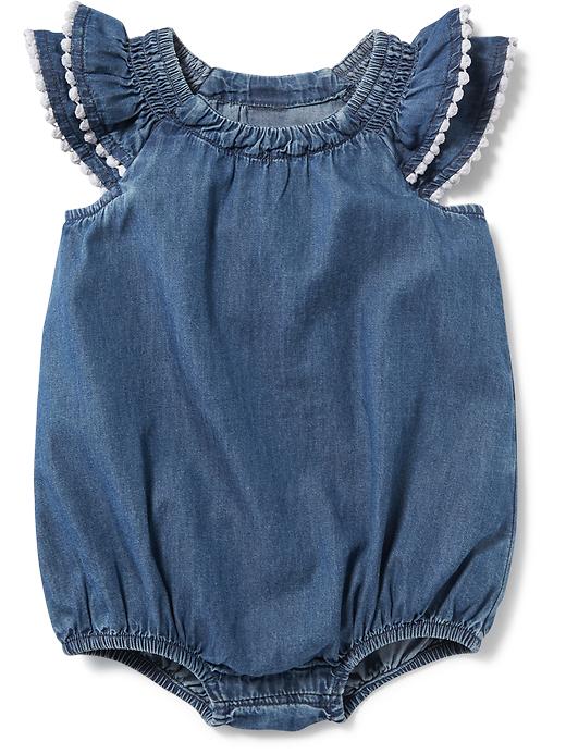 View large product image 1 of 1. Flutter Sleeve Bubble One-Piece for Baby