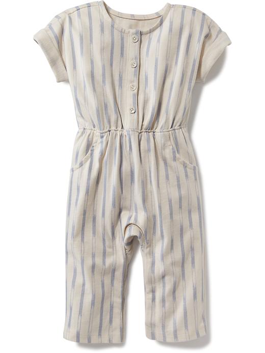 View large product image 1 of 1. Short-Sleeve Printed Jumpsuit for Baby