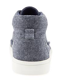 View large product image 3 of 4. Chambray Mid-Top Sneakers for Boys