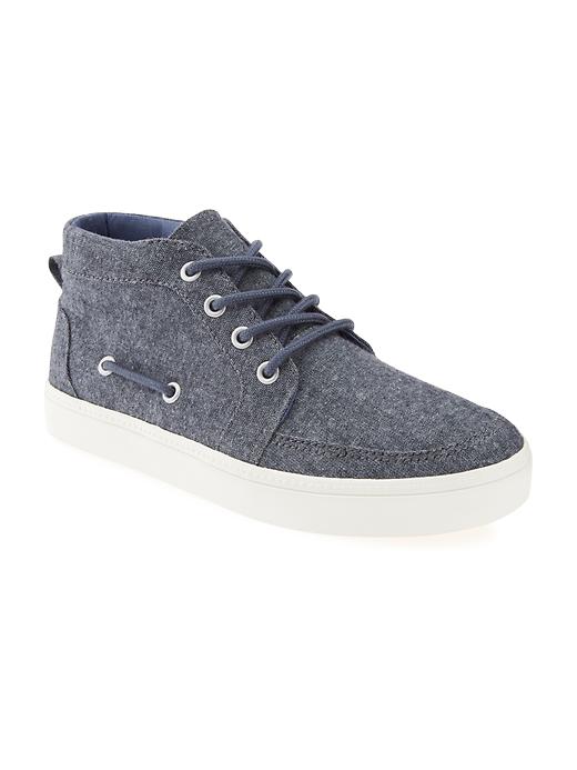 View large product image 1 of 4. Chambray Mid-Top Sneakers for Boys