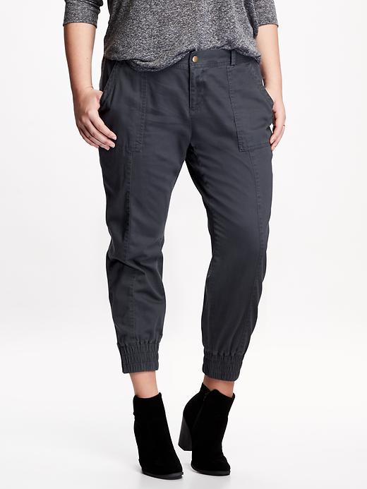 View large product image 1 of 1. Twill Utility Plus-Size Joggers