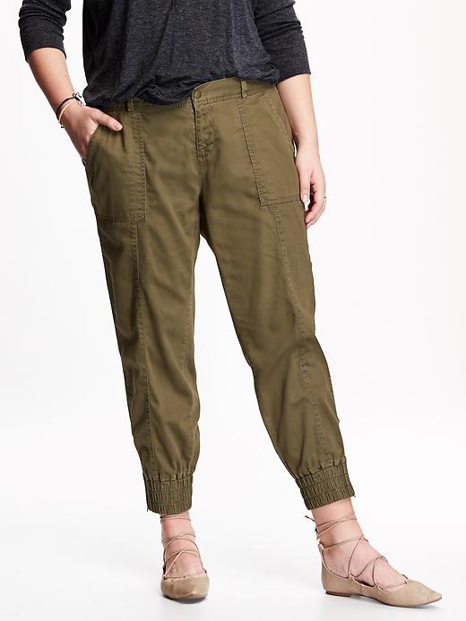 View large product image 1 of 1. Twill Utility Plus-Size Joggers