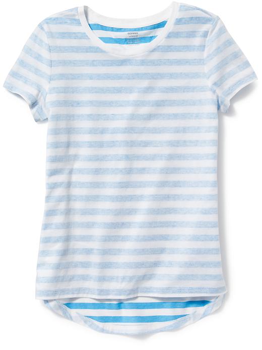 View large product image 1 of 1. Relaxed Shadow-Stripe Tee for Girls