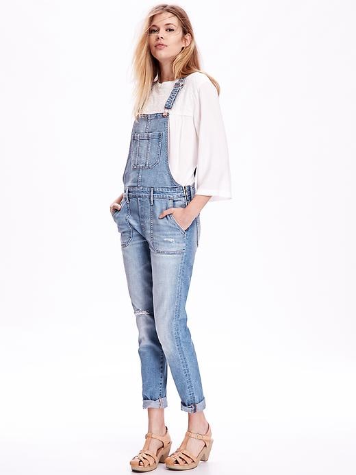 View large product image 1 of 2. Skinny Denim Overalls