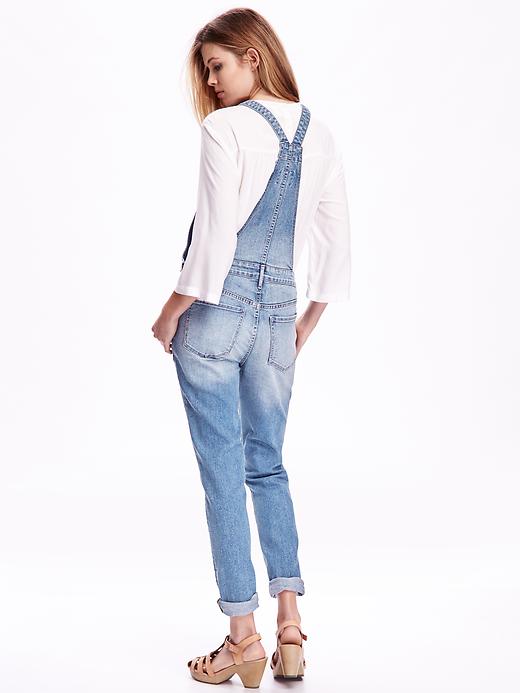 View large product image 2 of 2. Skinny Denim Overalls