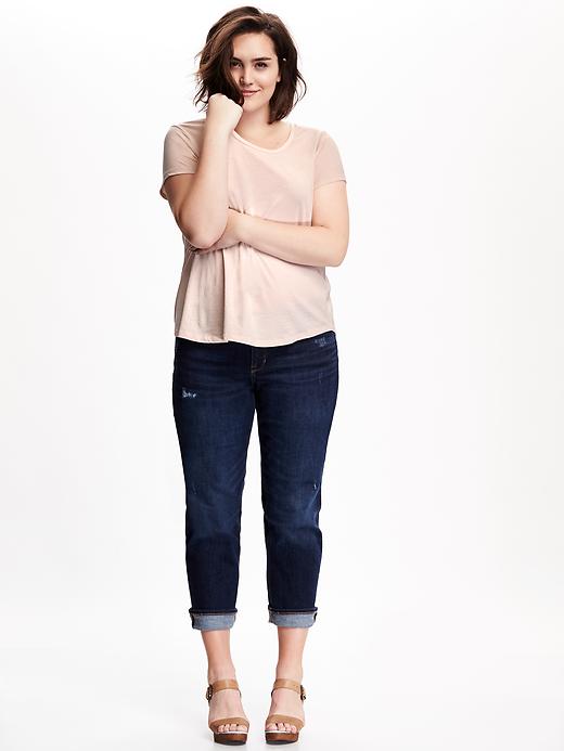 Image number 3 showing, Solid Plus-Size Scoop Neck Tee