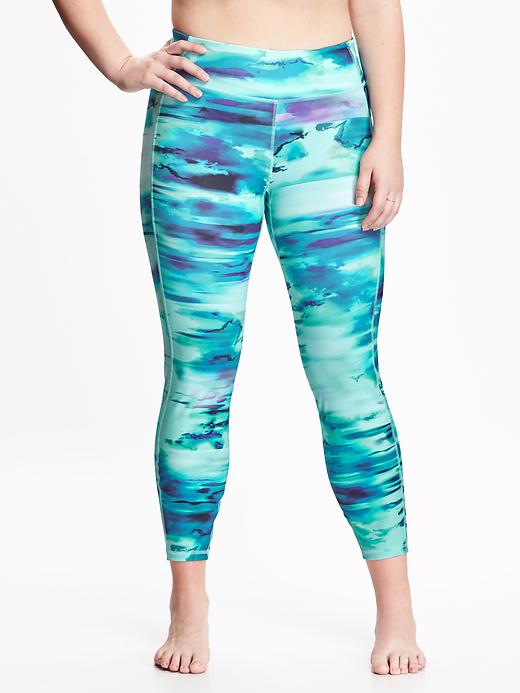 View large product image 1 of 2. Patterned Compression Plus-Size Leggings