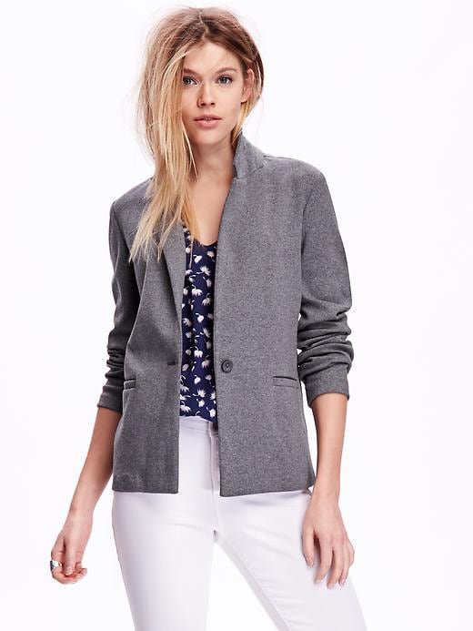 View large product image 1 of 1. One-Button Knit Blazer for Women