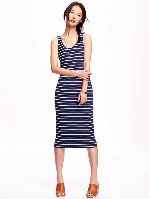 View large product image 1 of 1. Rib-Knit Midi Tank Dress for Women