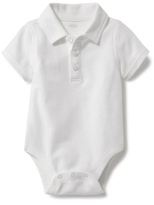 View large product image 1 of 1. Pique Polo Bodysuit for Baby