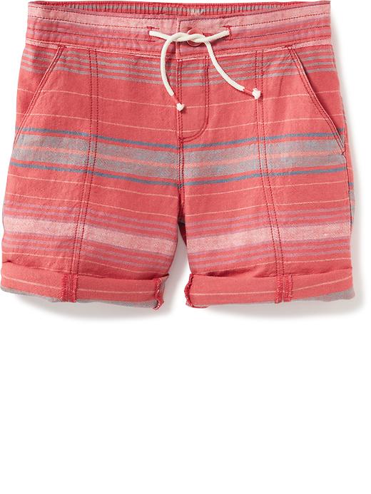 View large product image 1 of 2. Striped Linen-Blend Shorts for Girls