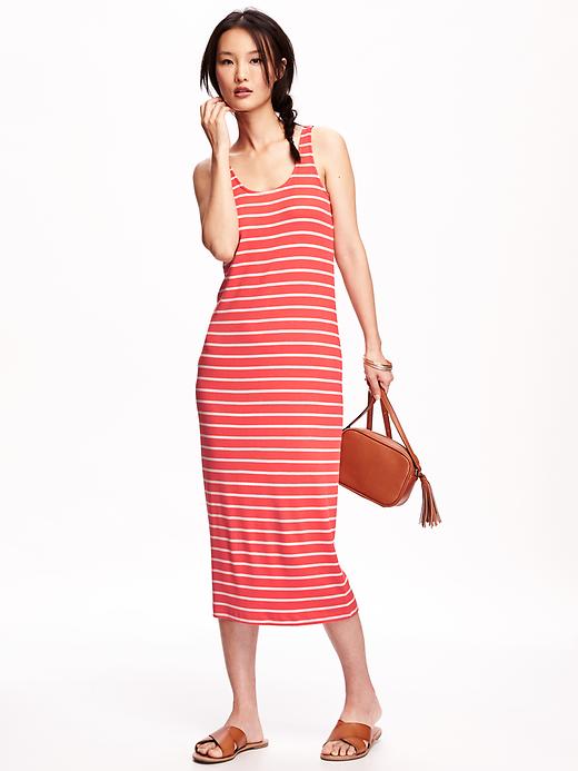 View large product image 1 of 1. Rib-Knit Midi Tank Dress for Women