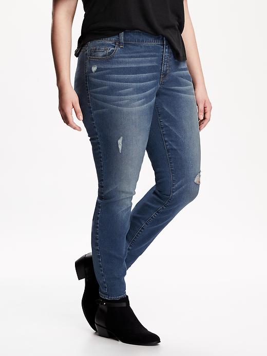 View large product image 1 of 2. Rockstar Mid-Rise Distresed Jeans