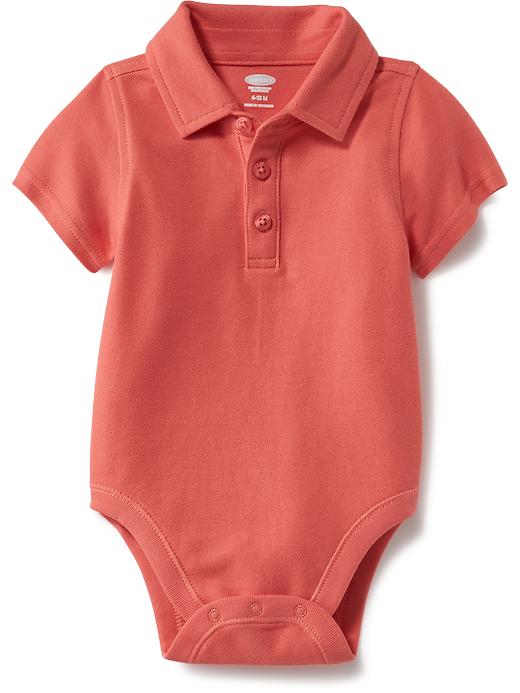 View large product image 1 of 1. Pique Polo Bodysuit for Baby
