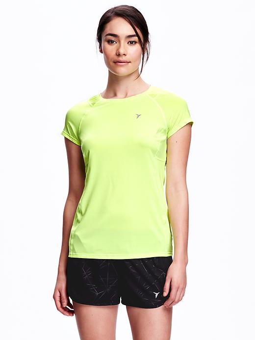 View large product image 1 of 1. Go-Dry Mesh Yoke Tee for Women
