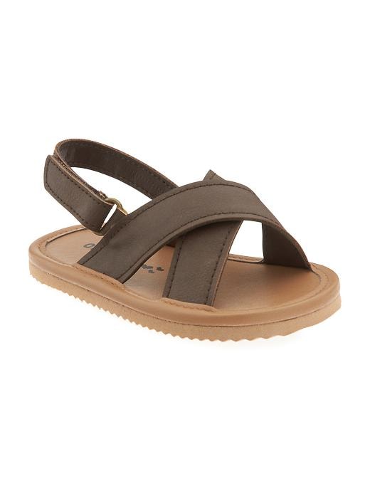 View large product image 1 of 5. Sueded Cross-Strap Sandals for Baby