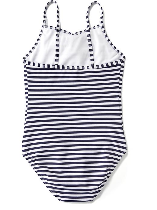 View large product image 2 of 2. Ruffle-Trim Swimsuit for Girls