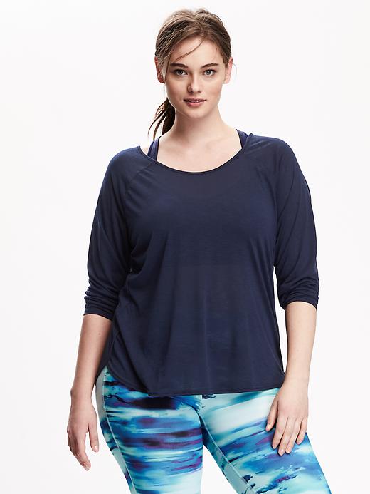 Image number 1 showing, Go-Dry Long-Sleeve Plus-Size Tee