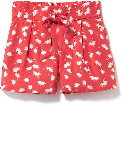 View large product image 1 of 1. Soft Printed Paperbag Shorts for Girls