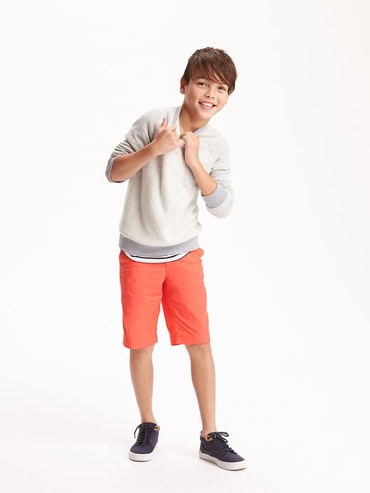 View large product image 1 of 3. Poplin Flat Front Shorts for Boys