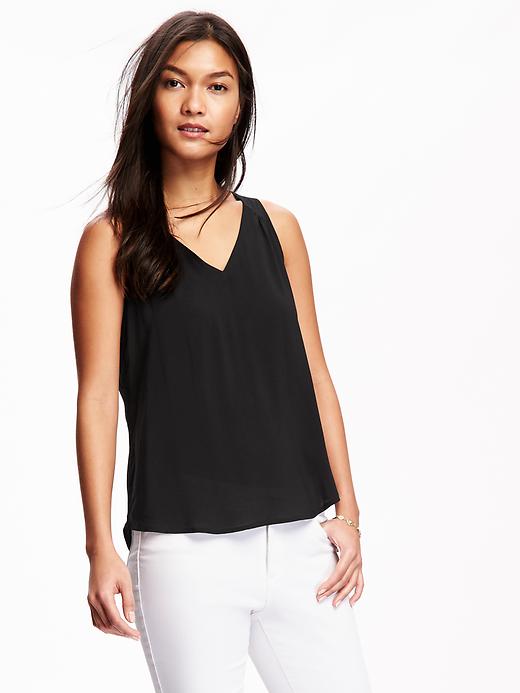 Image number 1 showing, Cut-Out V-Neck Tank for Women