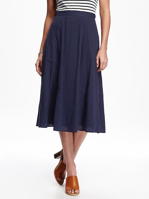 View large product image 1 of 2. Woven Midi Skirt