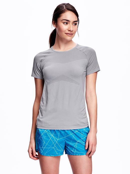 View large product image 1 of 1. Go-Dry Fitted Short Sleeve Seamless Top for Women