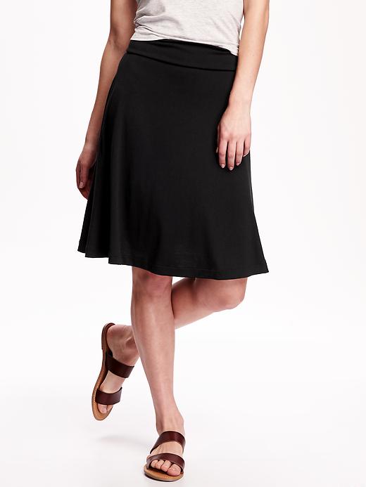 View large product image 1 of 1. Knee-Length Jersey Circle Skirt for Women