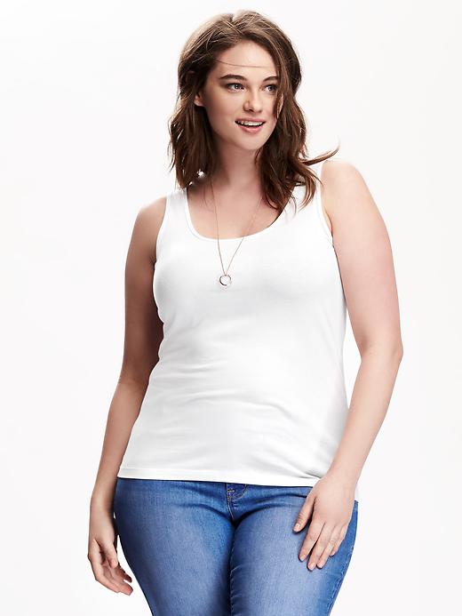 Image number 1 showing, Essential Fitted Plus-Size Scoop Tank
