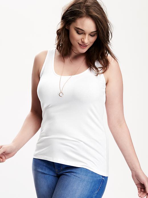 Image number 4 showing, Essential Fitted Plus-Size Scoop Tank