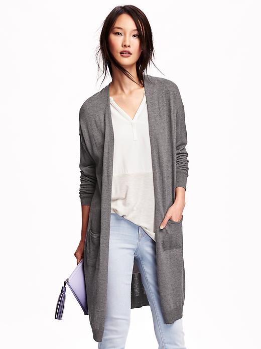 Image number 1 showing, Long Open-Front Cardi for Women