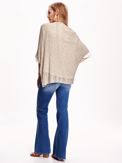 Image number 2 showing, Open-Front Ribbed Cocoon Cardigan for Women