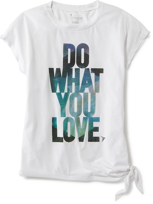View large product image 1 of 1. Go-Dry Graphic Tee with Tie for Girls
