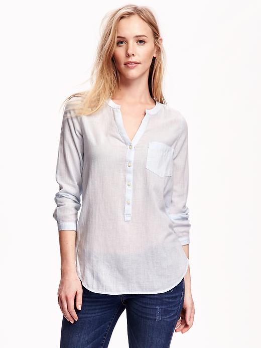 View large product image 1 of 1. Sheer Pullover Tunic for Women