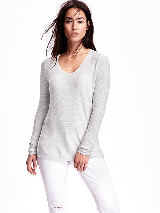 View large product image 1 of 1. Side-Slit Tunic Sweater for Women