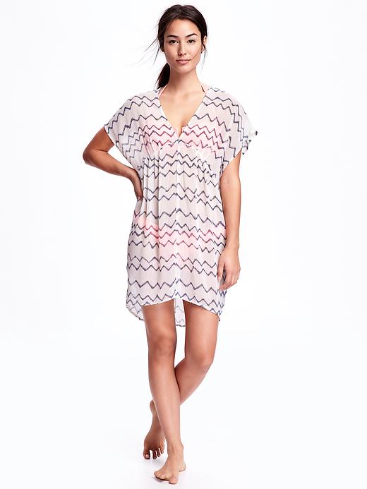 View large product image 1 of 1. Crinkle Chiffon Kimono Cover-Up