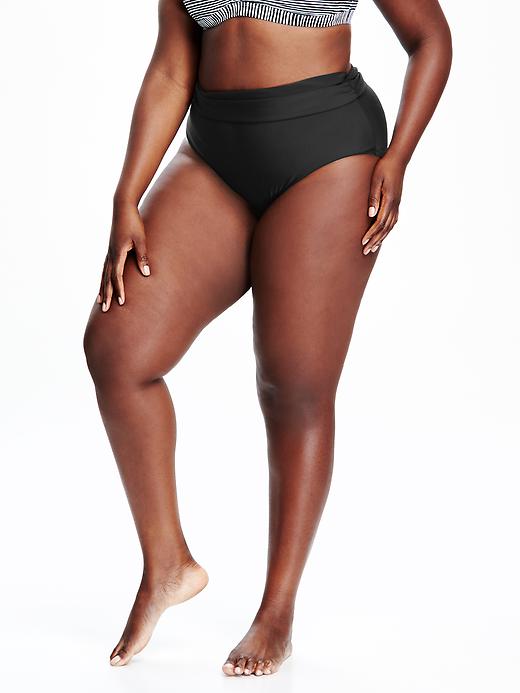 View large product image 1 of 2. Fold-Over Plus-Size Swim Bottoms