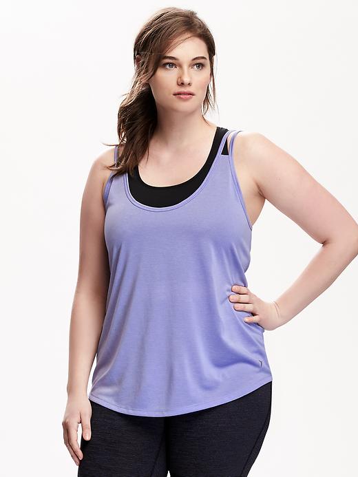 View large product image 1 of 1. Go-Dry Cross Back Plus-Size Tank